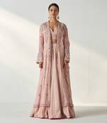 Zoya Blush Pink Cape Lehenga Set