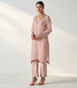 Pakhi blush pink sheer kurta pant set