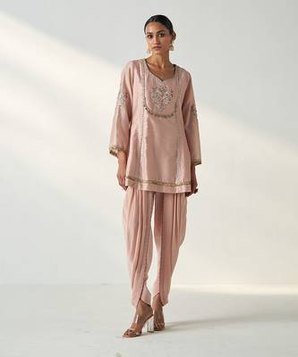 Pihu blush pink tulip pant set 1