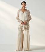 Tara ivory sharara set