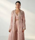 Nisha blush pink cape gharara set