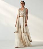 Prisha ivory cape gharara set