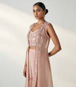 Prisha blush pink cape gharara set