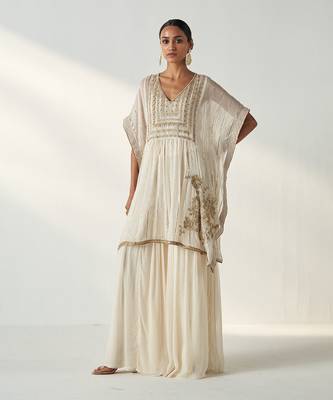 Suhana ivory kaftan gharara set 1