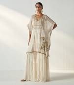 Suhana ivory kaftan gharara set