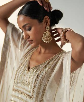 Suhana ivory kaftan gharara set 3