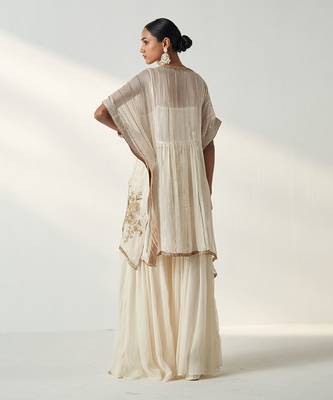 Suhana ivory kaftan gharara set 4