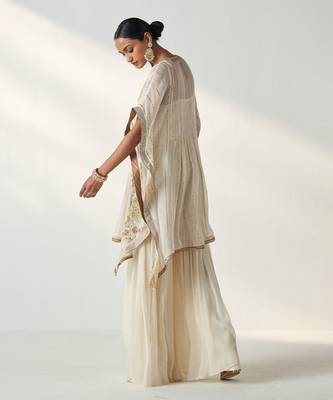 Suhana ivory kaftan gharara set 5