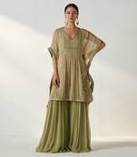 Suhana green kaftan gharara set