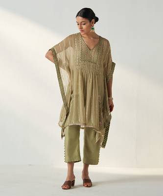 Rabhya green kaftan pant set 3