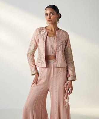 Sadhana blush pink jacket sharara set 2