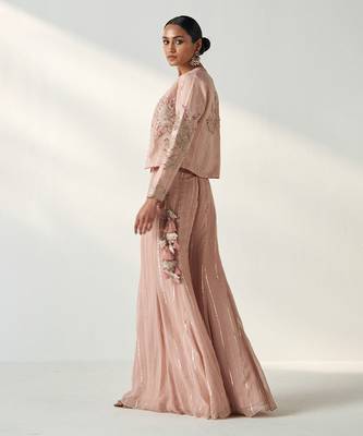 Sadhana blush pink jacket sharara set 3