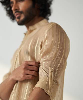 Omkar gold beige coord set 3