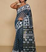 Women'S Cotton Silk Dhakai Softs Vojadi Dhakai Jamdani Sarees (Deep Grey)