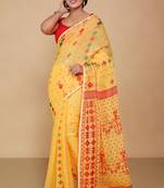 Mina work dhakai jamdani saree (Yellow)