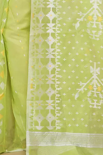 Mina work dhakai jamdani saree (Green)