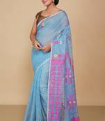 Mina work dhakai jamdani saree (Sky)