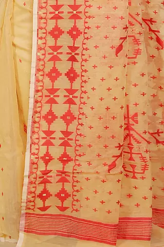 Mina work dhakai jamdani saree (Beige)