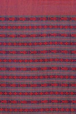 All over fish motive cotton saree (Blue) 5