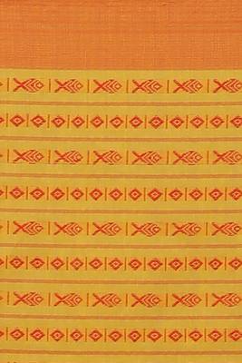All over fish motive cotton saree (Yellow Red) 5
