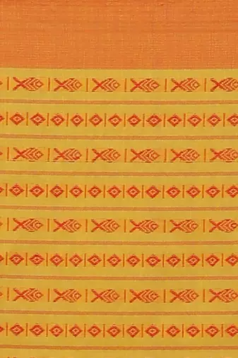 All over fish motive cotton saree (Yellow Red)