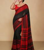 mahapar cotton saree  (Black)
