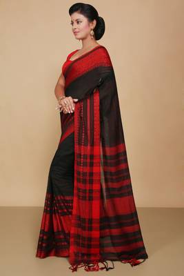 mahapar cotton saree  (Black) 2