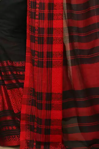 mahapar cotton saree  (Black)
