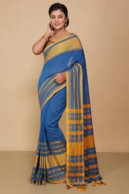 mahapar cotton saree  (Turquise) 1