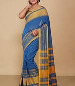 mahapar cotton saree  (Turquise)