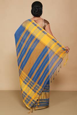 mahapar cotton saree  (Turquise) 3