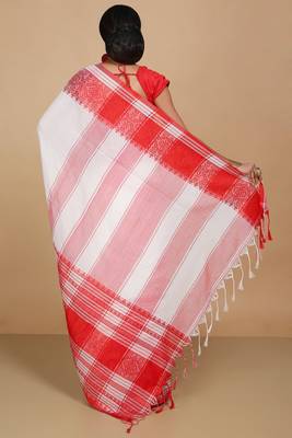 mahapar cotton saree  (White) 3