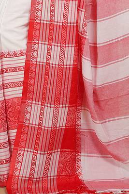mahapar cotton saree  (White) 4