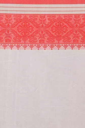 mahapar cotton saree  (White)