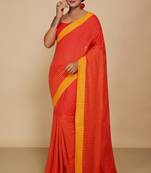 Women'S Cotton Check Sarees (Red)