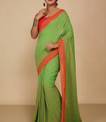 Women'S Cotton Check Sarees (Green)