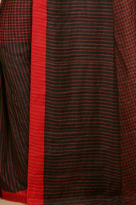 Women'S Cotton Check Sarees  (Black ) 4