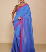 Women'S Cotton Check Sarees  (Turquise)