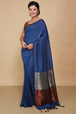 Cotton Body Anchal Tissue Saree (Turquise) 1