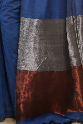 Cotton Body Anchal Tissue Saree (Turquise) 4
