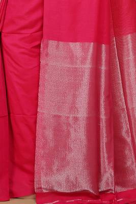 Cotton Body Anchal Tissue Saree (Pink) 4