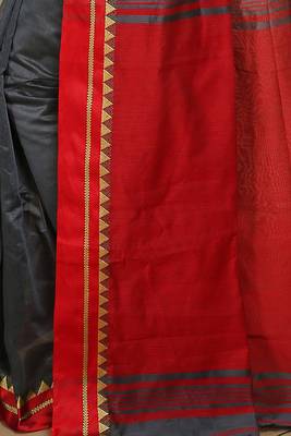 Terchi border handloom saree (Grey) 4