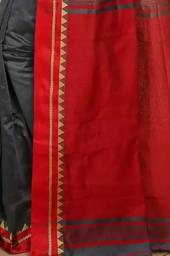 Terchi border handloom saree (Grey)