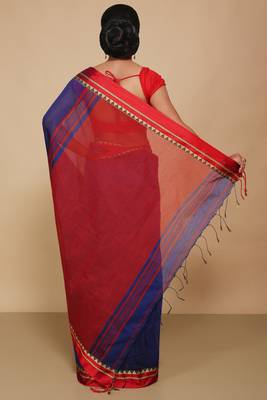 Terchi border handloom saree (Blue) 3