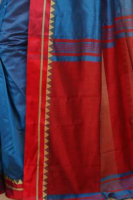 Terchi border handloom saree (Turquise) 4