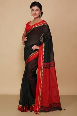 Terchi border handloom saree (Black) 1