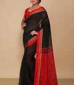 Terchi border handloom saree (Black)