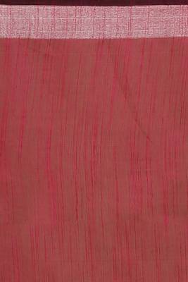 Women's Handloom Jari Cotton Saree  (Pink) 5