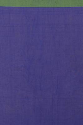 Women's Handloom Cotton Border mol mol Saree  (Blue) 5
