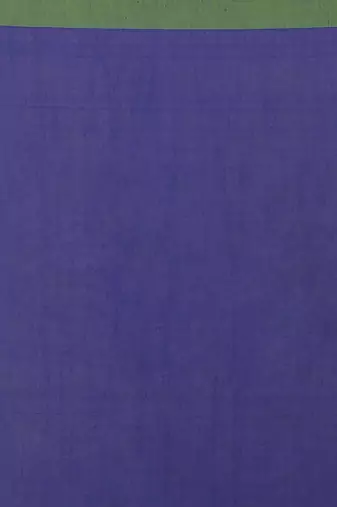 Women's Handloom Cotton Border mol mol Saree  (Blue)
